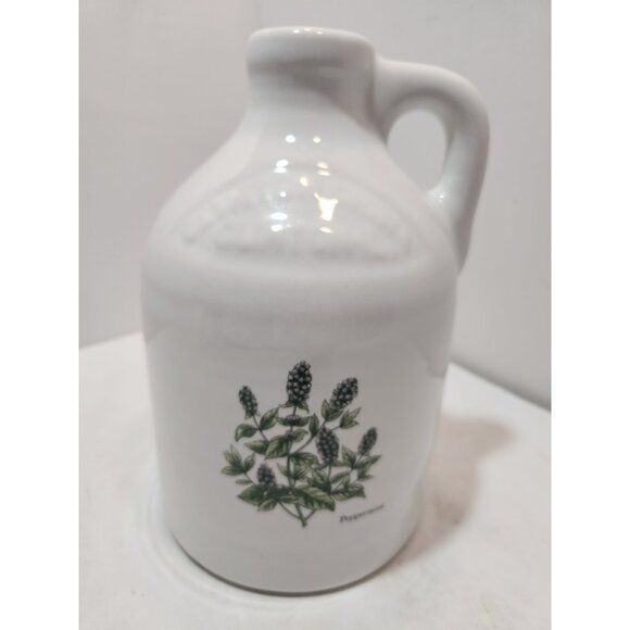 Vtg Harris Potteries Chicago White Stoneware 1/2 Gal Jug Peppermint French Chic - Picture 1 of 10